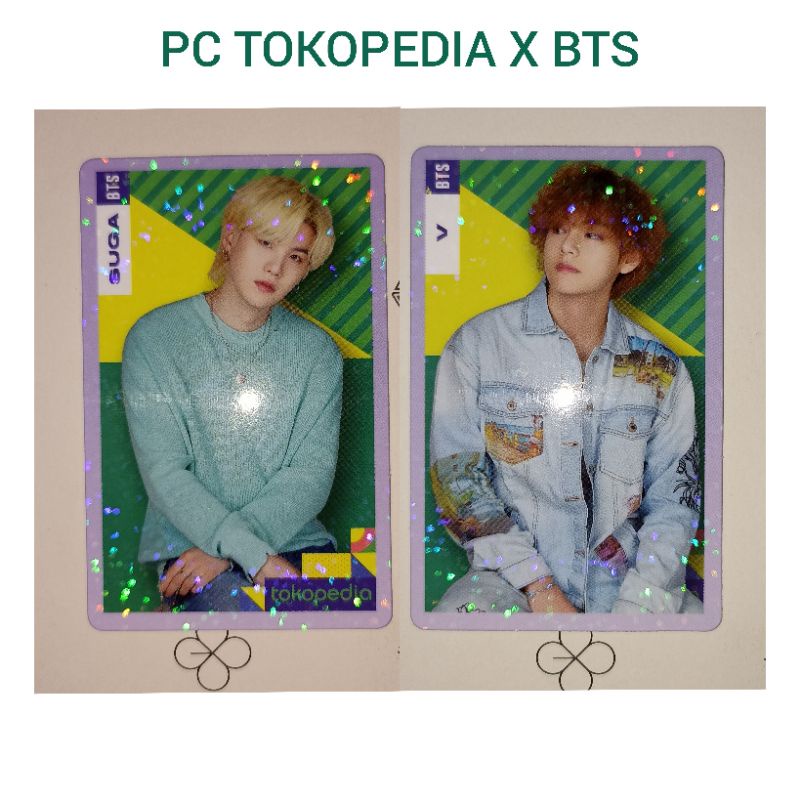 PC Toko Hijau X BTS Photocard Official Hologram V Taehyung Suga Jungkook Jimin Jin RM Rap Monster To