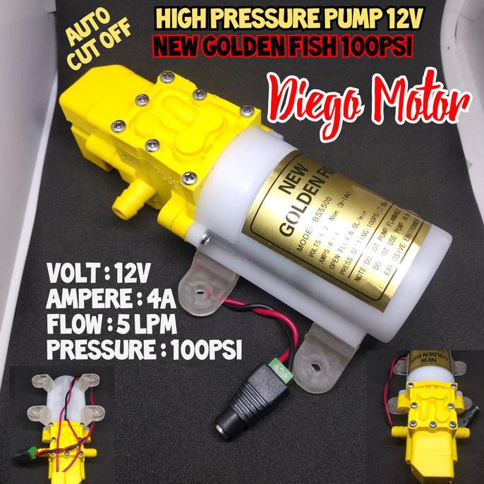 Produk Terbaik] Dinamo Pompa Air Doorsmeer Mini Dc 12V Jet Cleaner Golden Fish