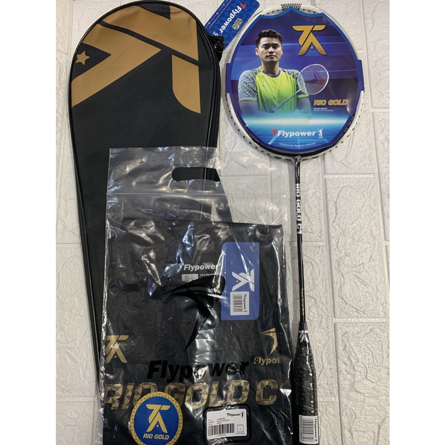 Raket Badminton FLYPOWER RIO GOLD C1 full set Original