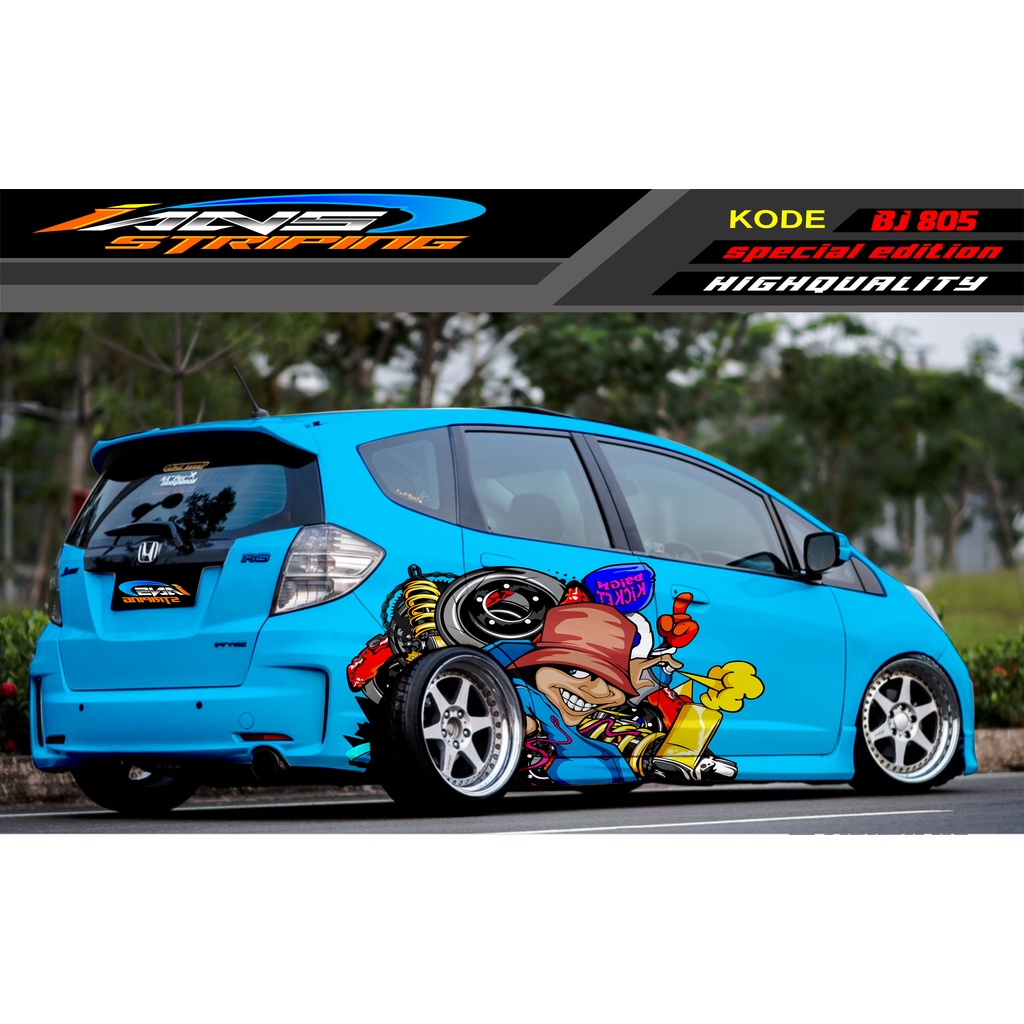 STIKER VARIASI MOBIL HONDA BRIO / JAZZ RS / MOBILIO / AGYA / YARIS / ATOS / STICKER MOBIL