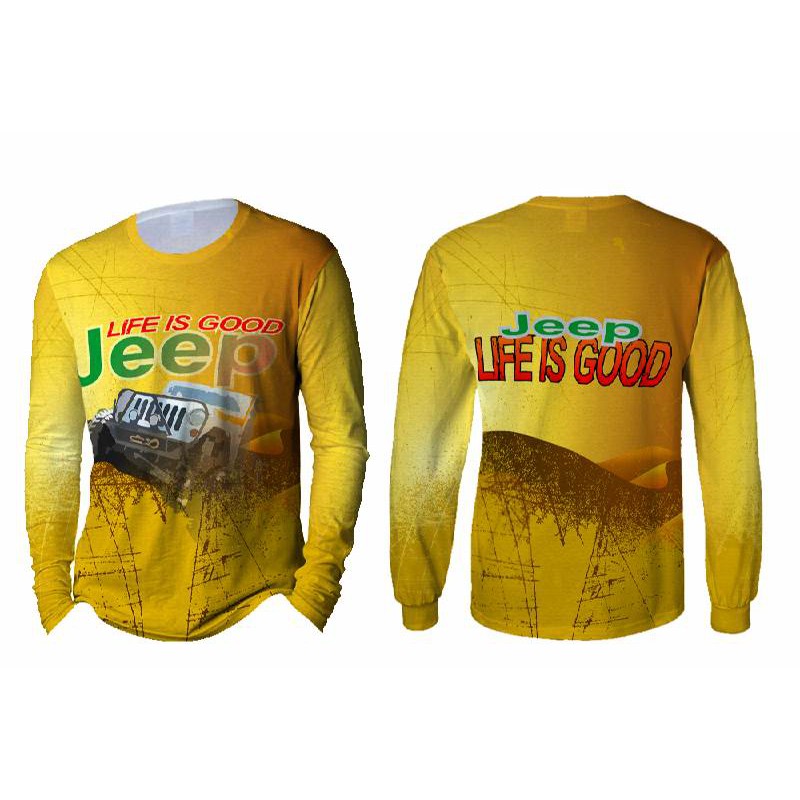 Kaos Pria Lengan Panjang JEEP 3D Full Print Sublimation 005