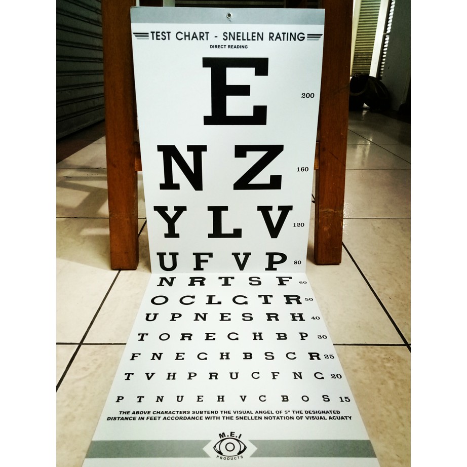 Snellen Card / Kertas Tes Mata/ Tes Mata