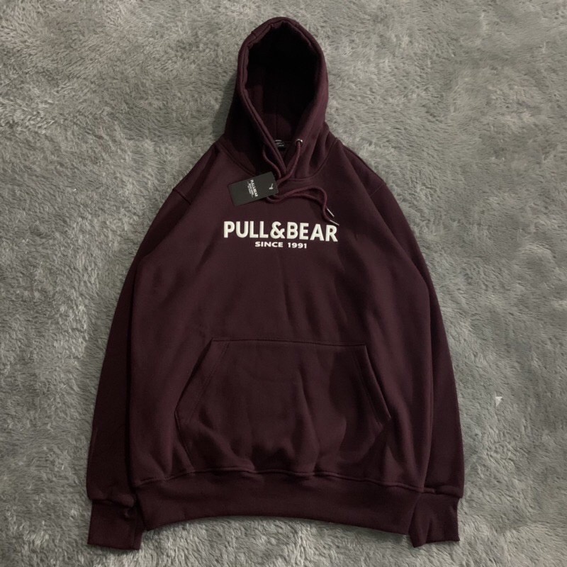 SWEATER HOODIE PULL &amp; BEAR FULLBORDIR TIMBUL FULL TAG AND LABEL