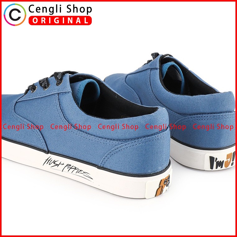 SEPATU SNEAKER PRIA HUSH PUPPIES ORIGINAL CASUAL KETS ASLI BIRU HM013