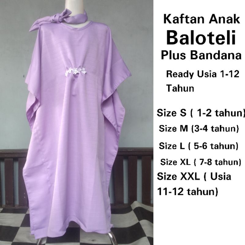 Kaftan Anak Baloteli Lilac  Plus Bandana Jasmine