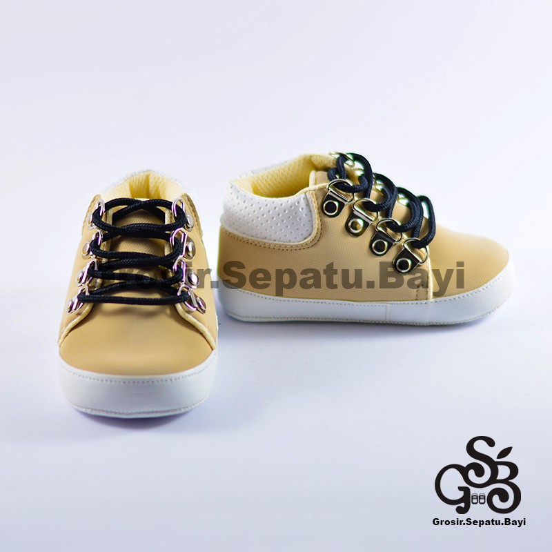 sepatu bayi baby shoes prewalker laki laki umur 2 sampai 14 bulan model edgy tali warna krem