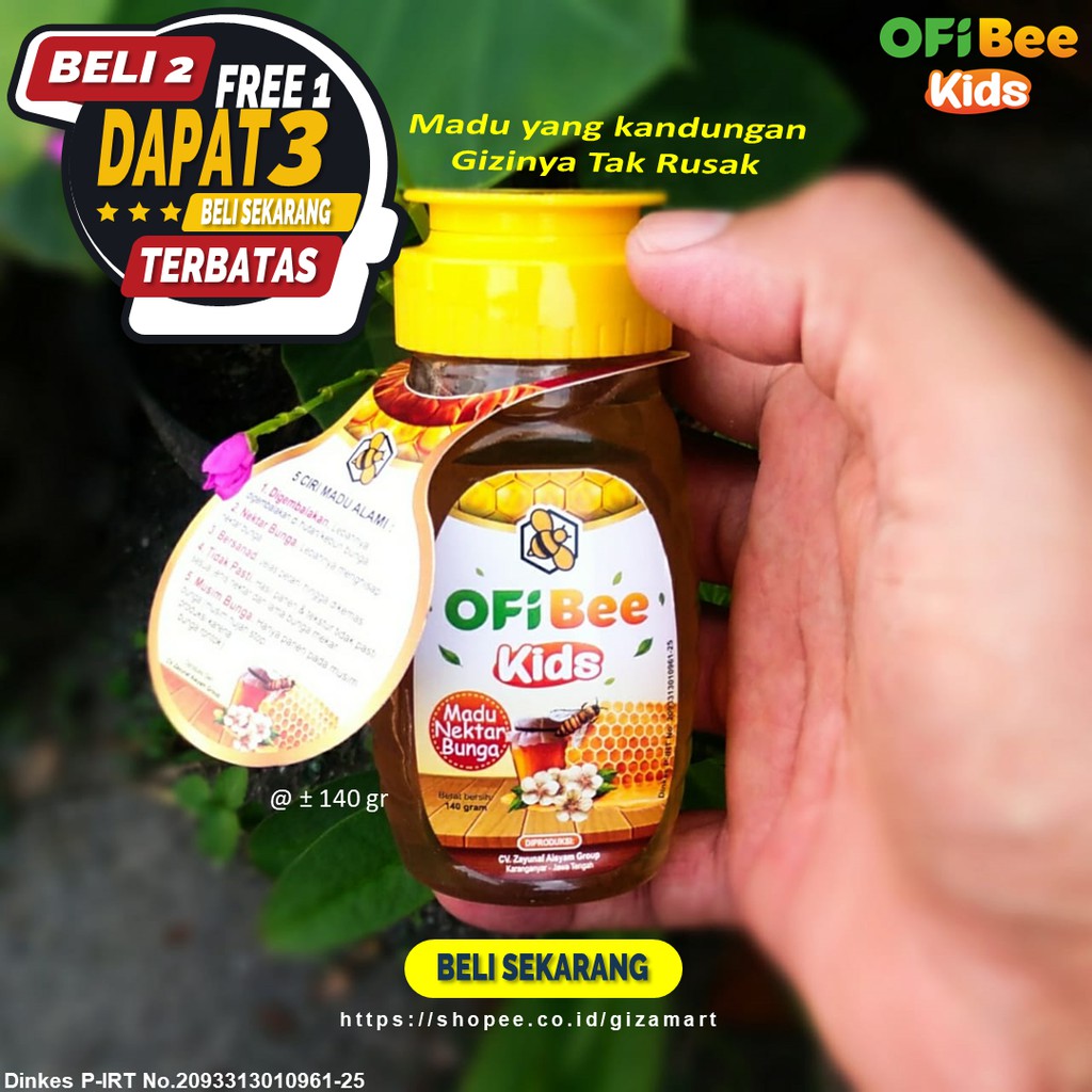 BELI 2 DAPAT 3 | Madu Batuk dan Madu Kecerdasan | Madu Murni Anak OFi Bee Kids | Madu Nektar Bunga