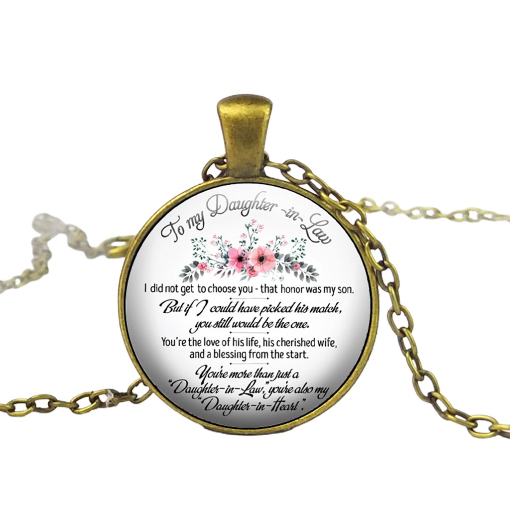 Hu Hu Hu Hu Hu Alat Bantu Pasang Kacamata♡ Kalung Rantai Dengan Liontin Bunga Mawar Motif Tulisan My Daughter Untuk Wanita