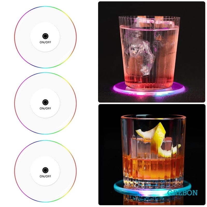 1PCS LED Lighted Acrylic Coasters For Display Or Indoor Home Decor,Tea Party, Bar, Nightclub, Wedding, Event And Party,Anniversary And Any Festive Occasion,Make Any Occasion.