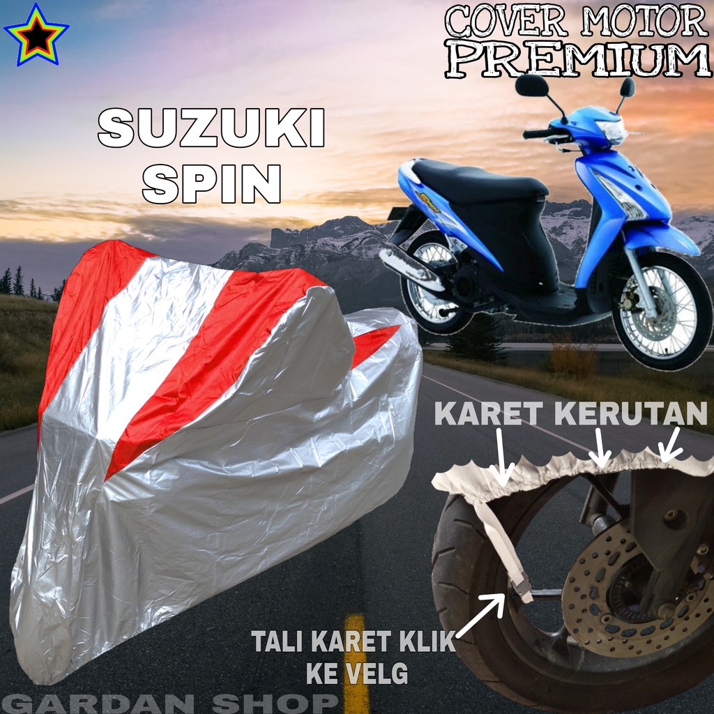 Sarung Motor SUZUKI SPIN Silver MERAH Body Cover Penutup Motor Suzuki Spin PREMIUM