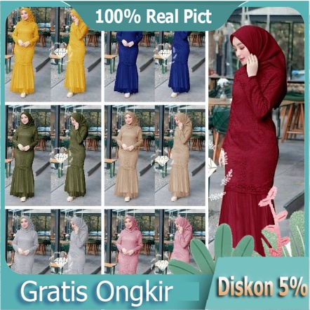 GAMIS BRUKAT PESTA MEWAH ANGGITA DUYUNG / GAMIS KONDANGAN / GAMIS HAJATAN / GAMIS UMROH