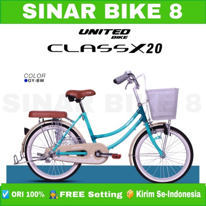 Sepeda Mini Keranjang Perempuan Ukuran 20 Inch UNITED CLASS X