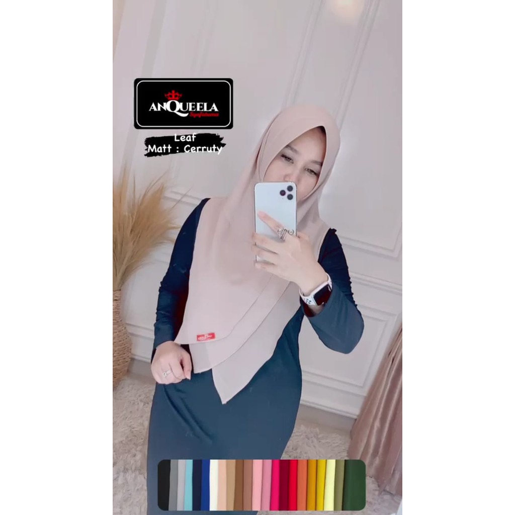 Khimar Ceruty Leaf Ory ANQUEELA Syafaluma Hijab