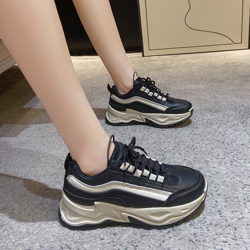 AVANCEID 1819 Sepatu Sneakers Wanita Sekolah Olahraga Sport Hitam Import