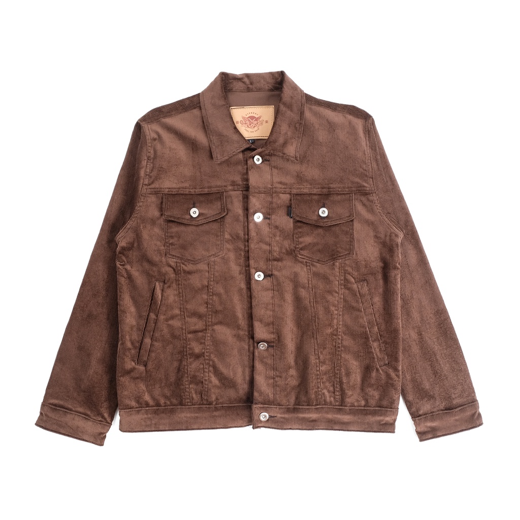 JAKET PRIA - EMERALD TRUCKER BROWN CORDUROY JACKET - JAKET CORDUROY