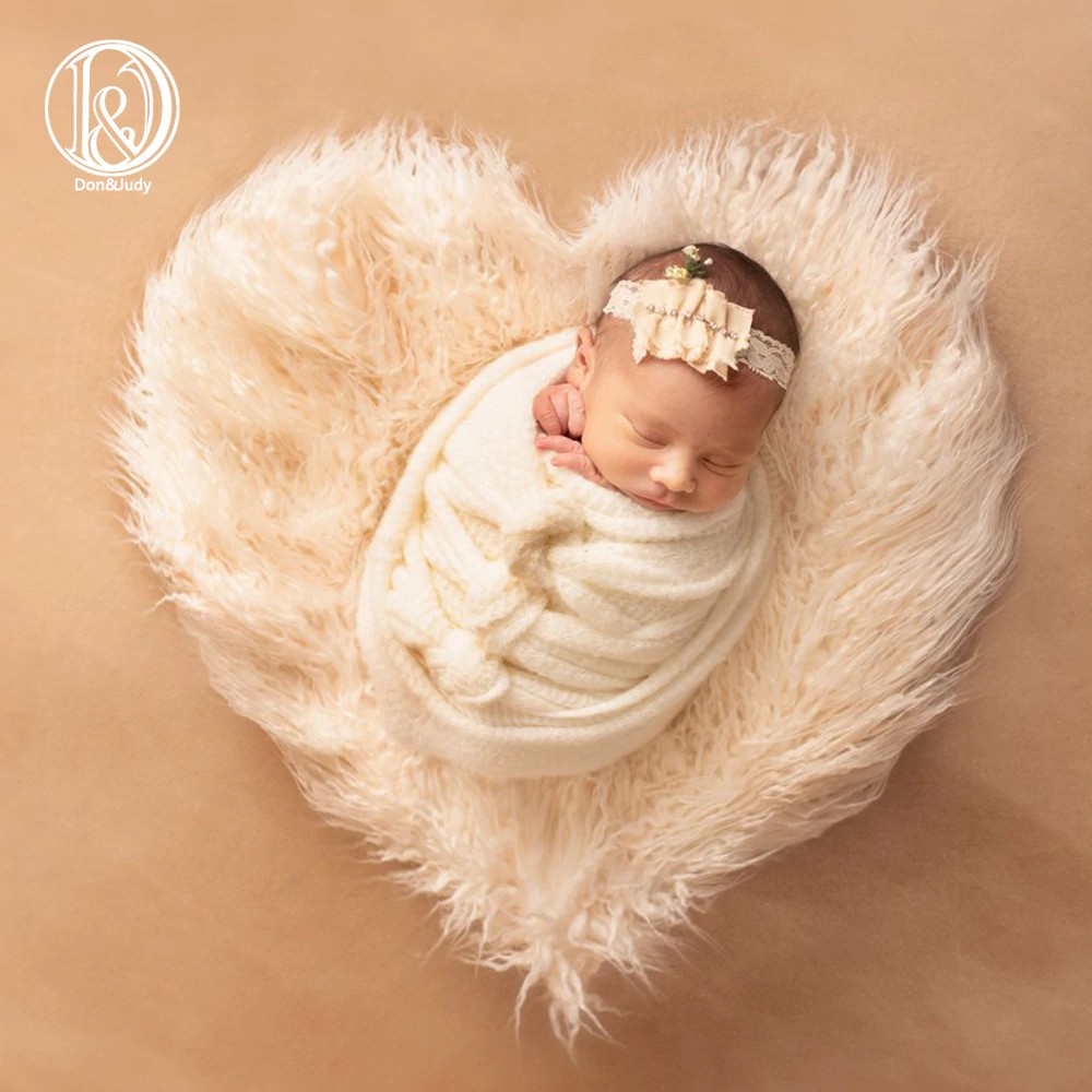 Donjudy New Heart Blanket Newborn Baby Soft Faux Fur Photograph Prop Blanket Infant Background Shopee Indonesia