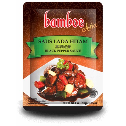 BAMBOE Asia Saus Lada Hitam 50 gr | Black Pepper Instant Sauce