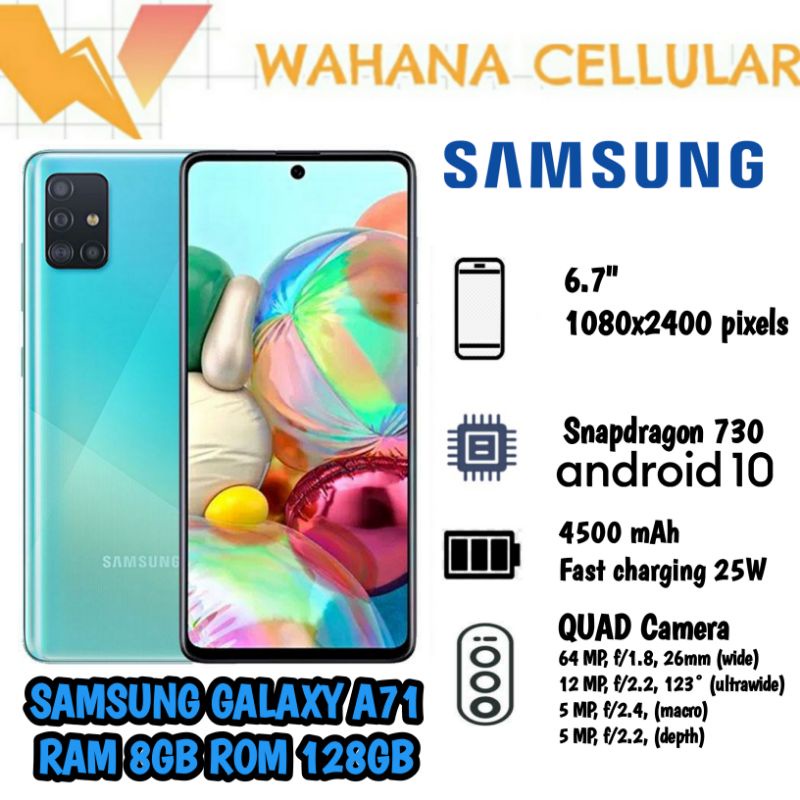 HP SAMSUNG GALAXY A71 RAM 8/128GB - SAMSUNG GALAXY A 71 RAM 8GB ROM 128GB GARANSI RESMI SEIN