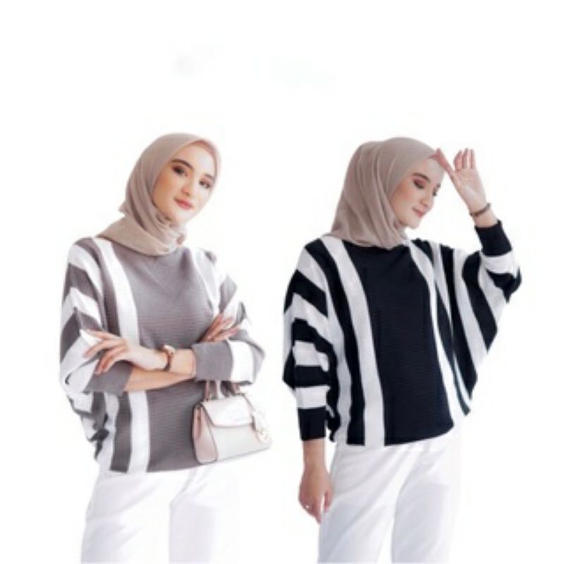 BLOUSE BAJU RAJUT BATWING | ATASAN WANITA MODEL KELELAWAR /Blouse Wanita