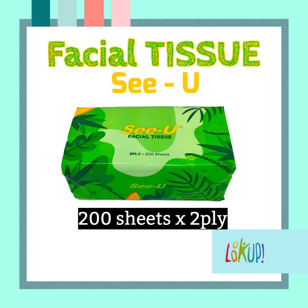 Tisu SEE-U 250 SHEETS Facial Tissue SEE U Tissu Wajah isi 250 x2ply