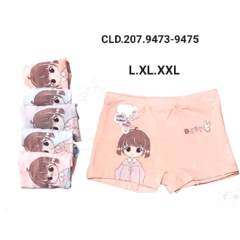 6 PCS Celana dalam Boxer Anak cewek 4-8th / Celana Segi 4 Katun Strech Perempuan/ celana dalam cewek