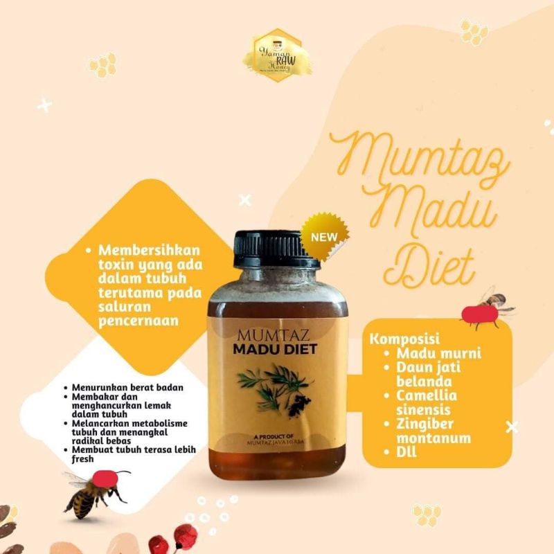 GRATIS SENDOK KAYU || MADU DIET java hills herbal Detox Alami Slim Obat Penurun Berat Badan