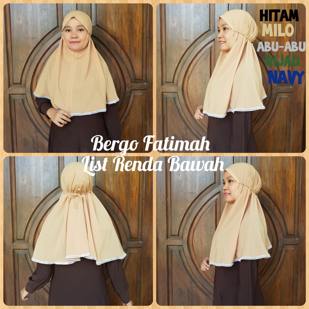 Hijab Bergo Faitmah Renda Bawah