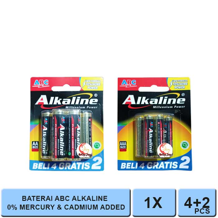 Jual BJOY. BATERAI ABC ALKALINE AA / ABC ALKALINE AAA ISI 4+2 PCS ...