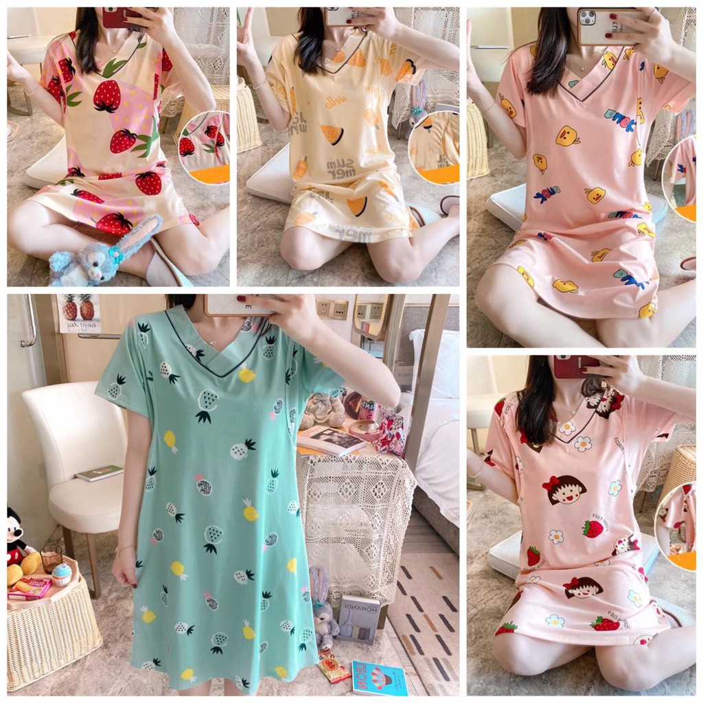 BAJU TIDUR MENYUSUI PIYAMA NURSING HOME WEAR BUSUI DASTER DRESS BUSUI 22