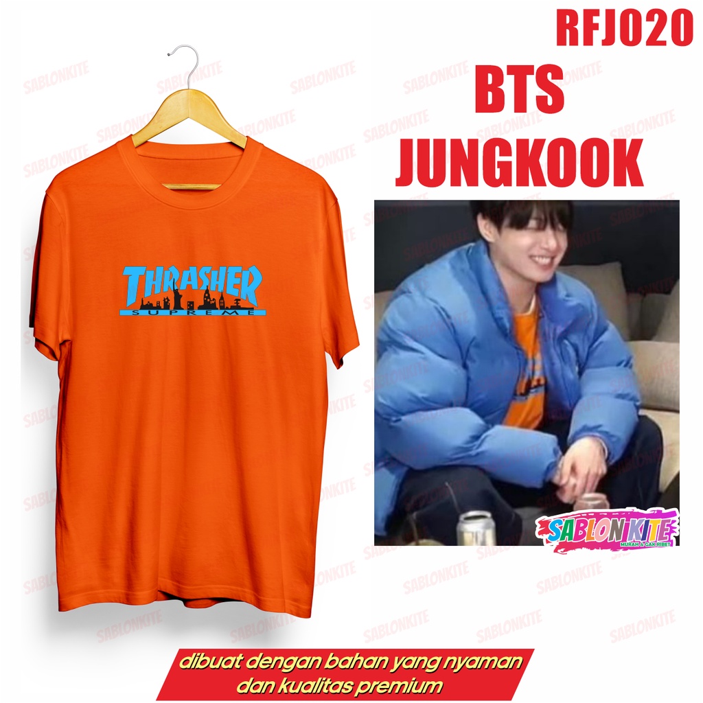 MURAH!!! KAOS KPOP JUNGKOOK TERBARU ORANGE RFJ020 COMBED 30S