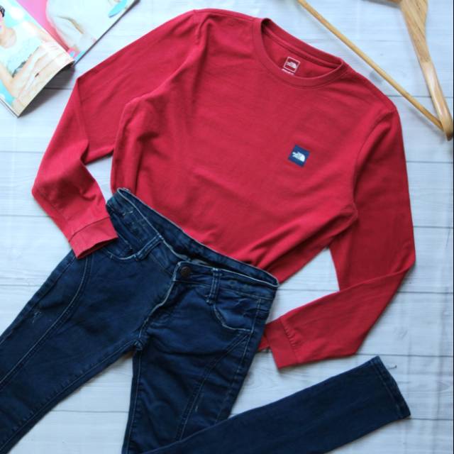 The North Face TNF Crewneck Sweater Merah Original Second Branded Preloved