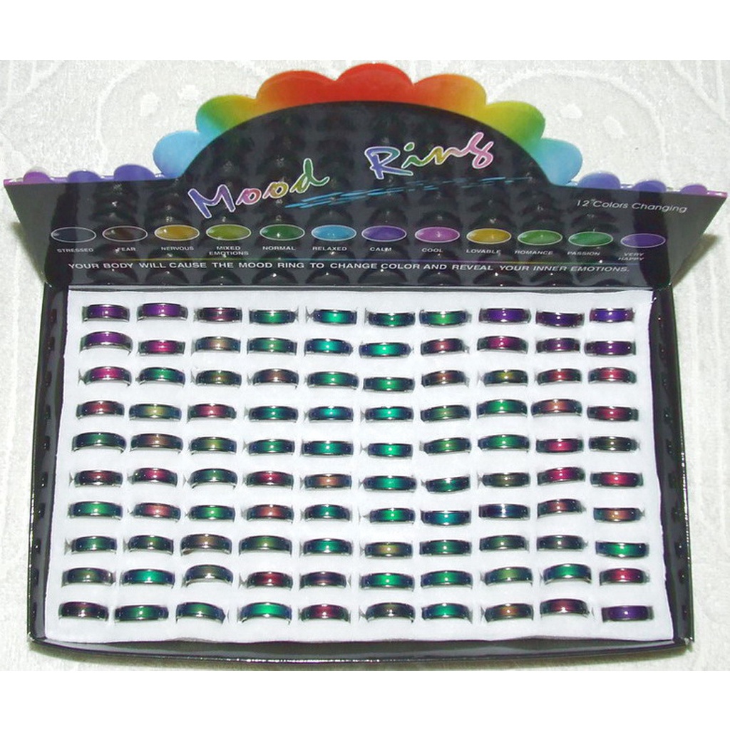 Sepasang Cincin retro Berubah Warna Sesuai mood Ukuran 6mm Untuk Pasangan