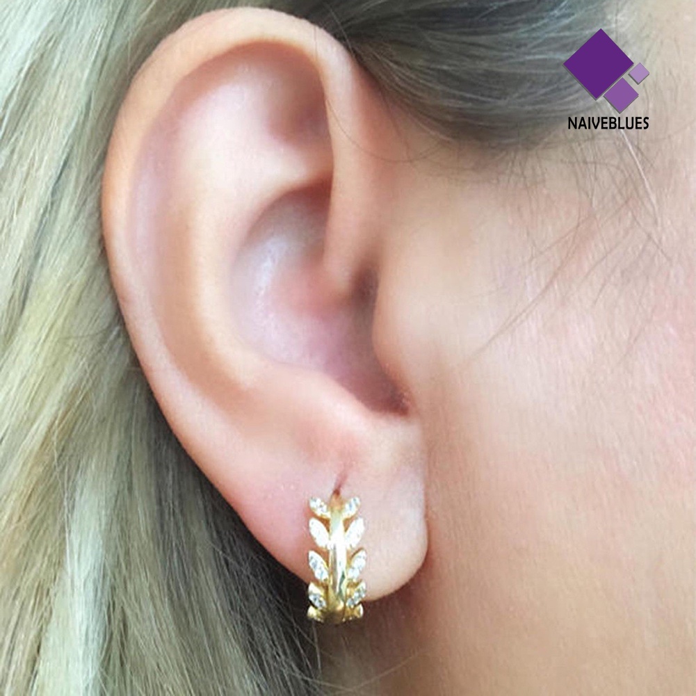 Anting Tindik Model Menjuntai Bahan Cubic Zirconia Untuk Wanita