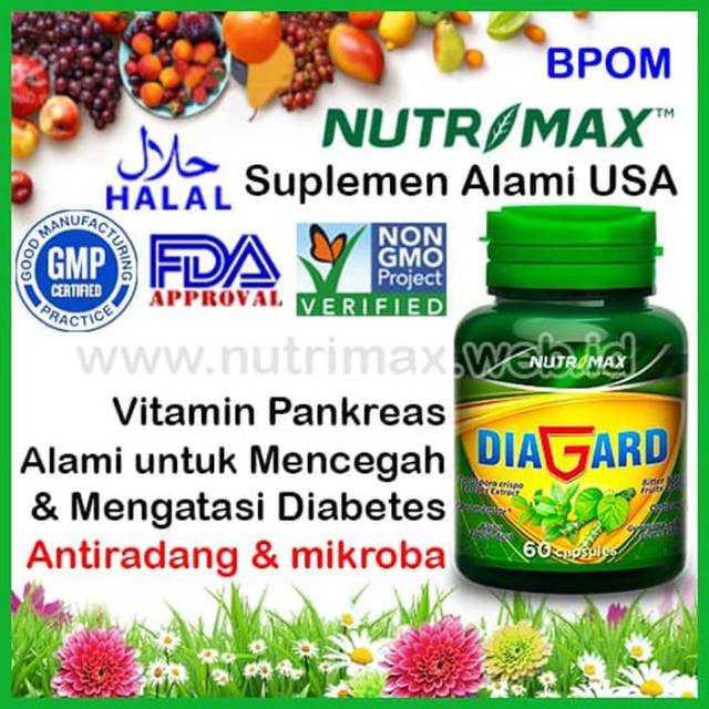 [ORIGINAL] NUTRIMAX DIAGARD ISI 60 CAPSULE / NUTRIMAX PENURUN GULA DARAH / OBAT DIABETES DIAGARD 60'