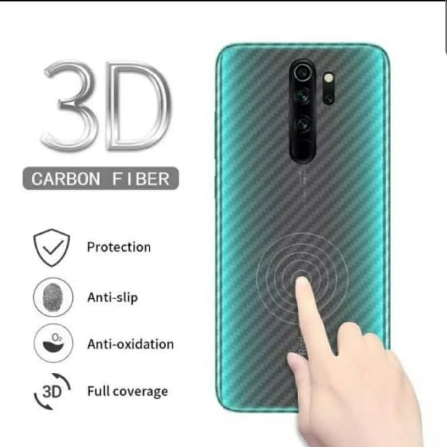 XIAOMI REDMI 9 9A 9C Anti Gores Belakang Back Skin Carbon Transparan