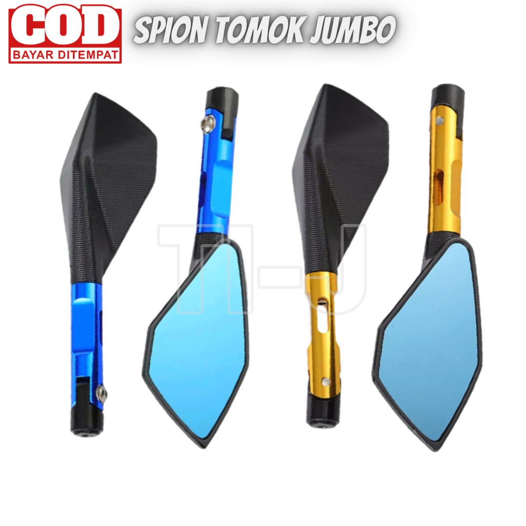 Spion Tomok ukuran Besar bisa untuk semua Motor Honda, Yamaha, Suzuki warna merah, hitam, biru, gold