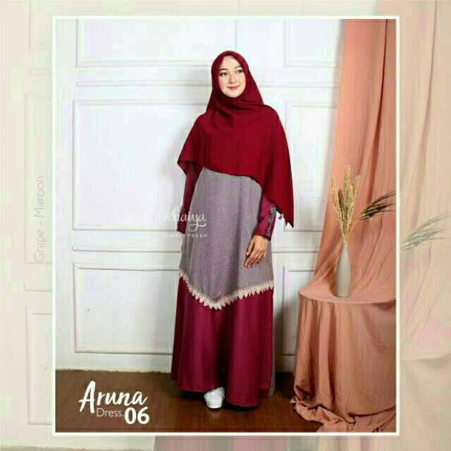 ARUNA DRESS BY KHAIYA GAMIS PEARL BUSUI GAUN PESTA