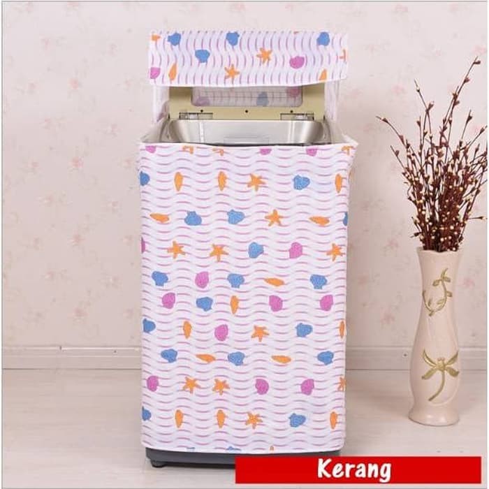 Cover Mesin Cuci Penutup Plastik Peva WMC011 Motif Kerang