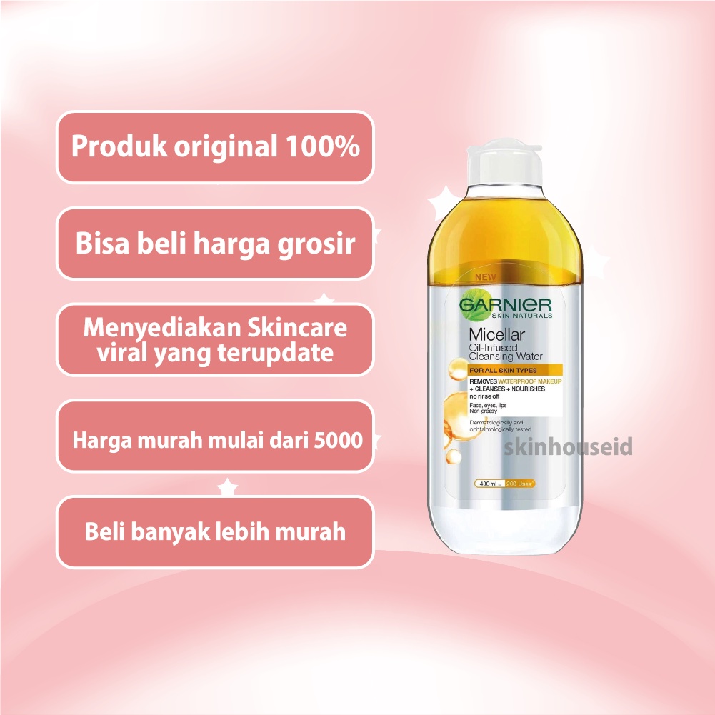 Skinhouseid Garnier Micellar Cleansing Water Series Pembersih Make Up Remover Original BPOM