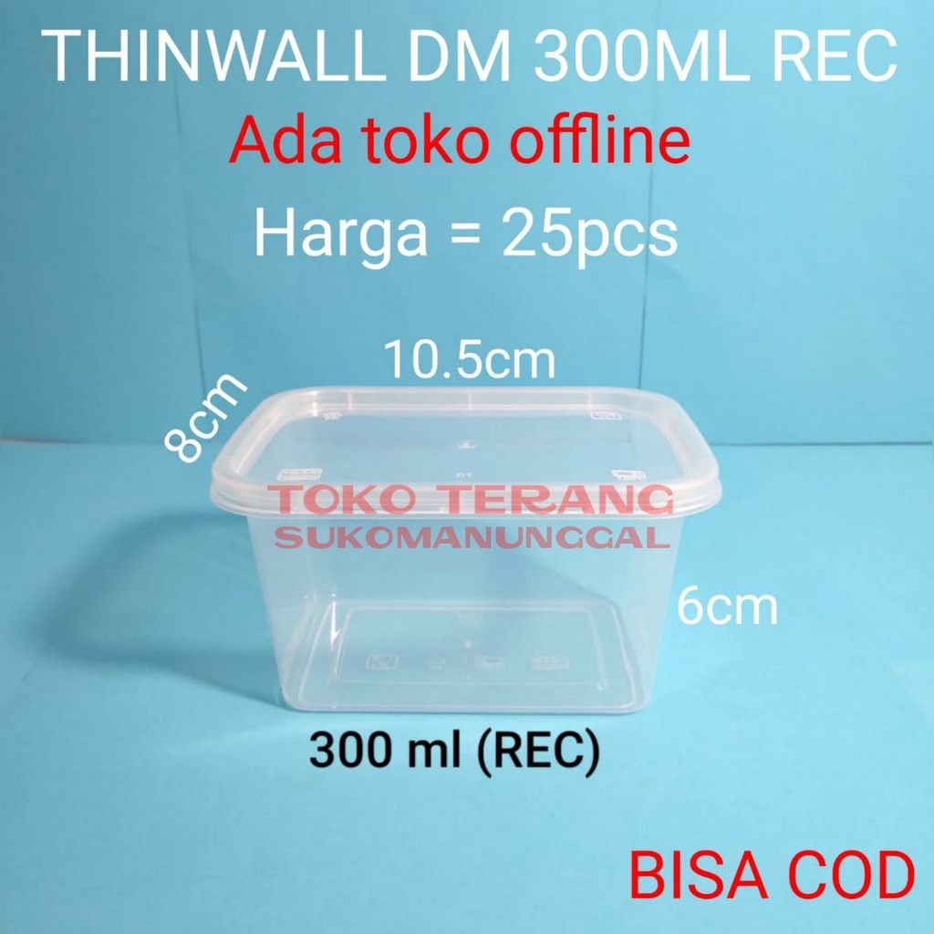 Thinwall food container 300ml kotak/Tempat penyimpanan makanan/Cup salad/Cup puding/ Dessert box