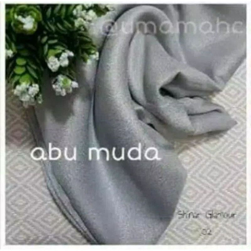 Shinar Glamour Ansania Square  - Jilbab Segiempat Sinar-ABU MUDA