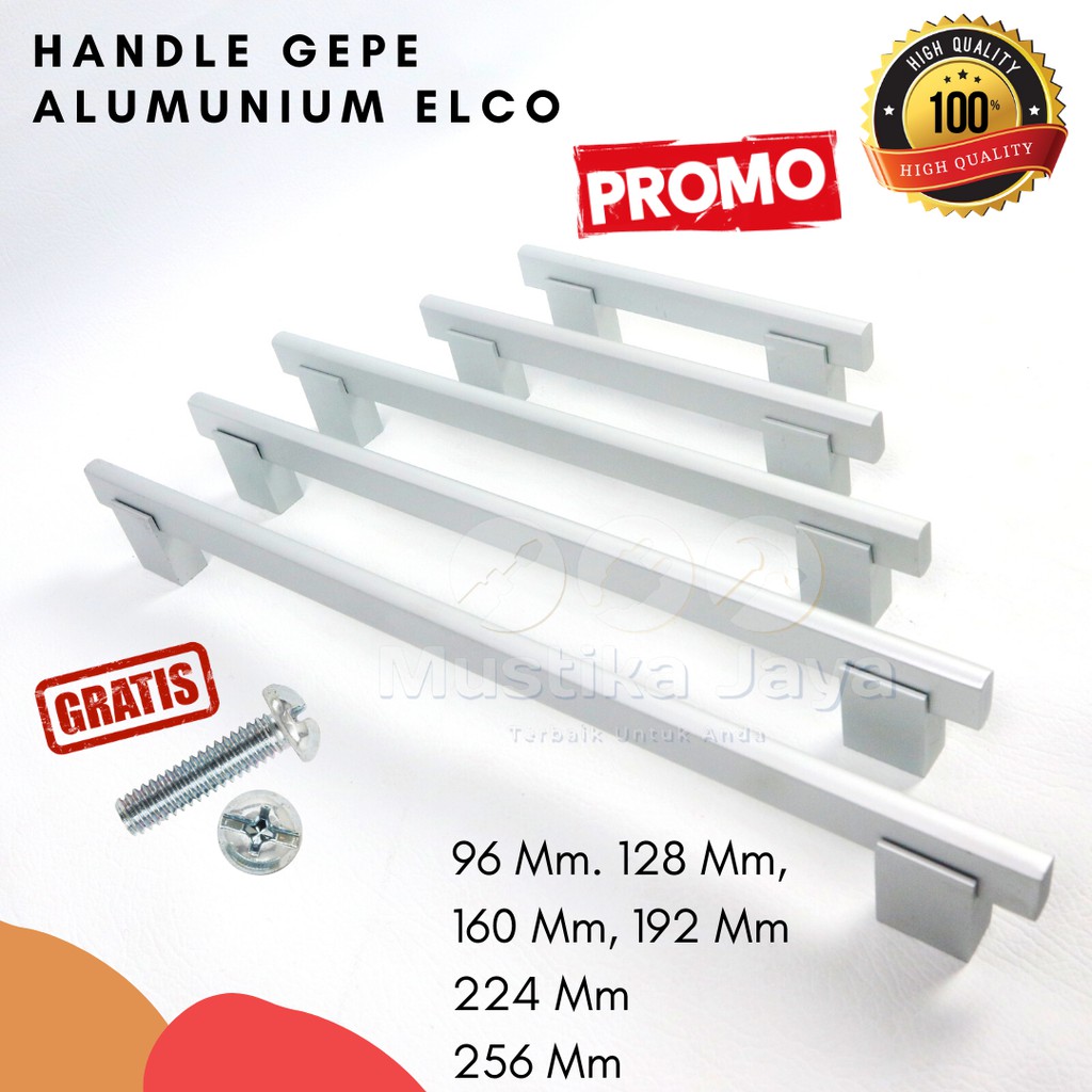 Handle Tarikan Gagang Lemari Laci Pintu Alumunium Elco Model Gepe