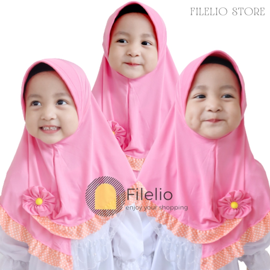 TERMURAH Kerudung Anak Perempan Livia Ped Umur 1-3 Tahun Khimar Anak Kecil Lucu Murah Premium