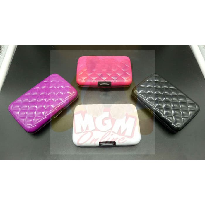 Kartu Kredit Wallet Dompet Aluminium Emboss LV / Dompet kartu Wanita