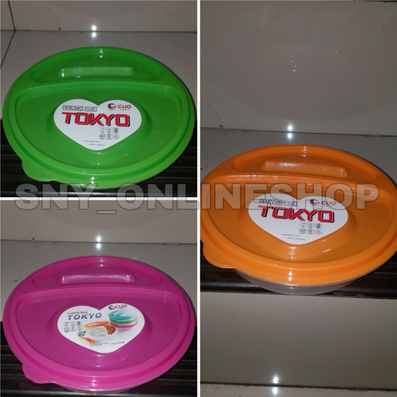 Lunch Box Bulat / Kotak Makan / Lunch Box Plastik Tokyo Clio - 2102