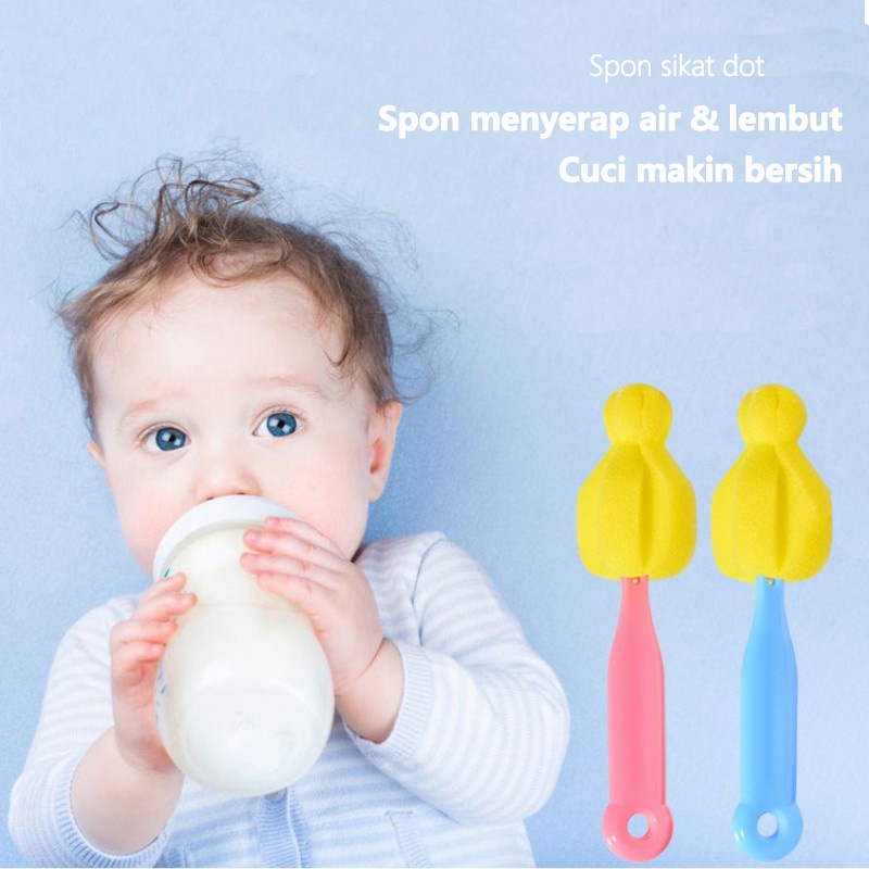 Sikat Botol/Sponge Cuci Dot Sikat Dot Empeng/Sikat Spons Pembersih Botol Susu/ C 66