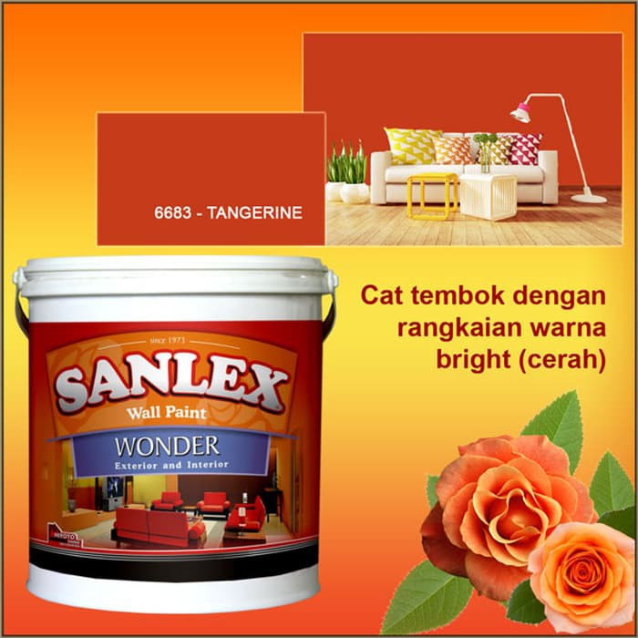 Cat Tembok SANLEX WONDER - Warna 6683 TANGARINE Galon 5kg