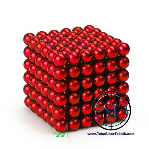 10 BUTIR Magnet BALL RED Magnetic Balls Bola Neodymium DIY Puzzle Cube Magnet