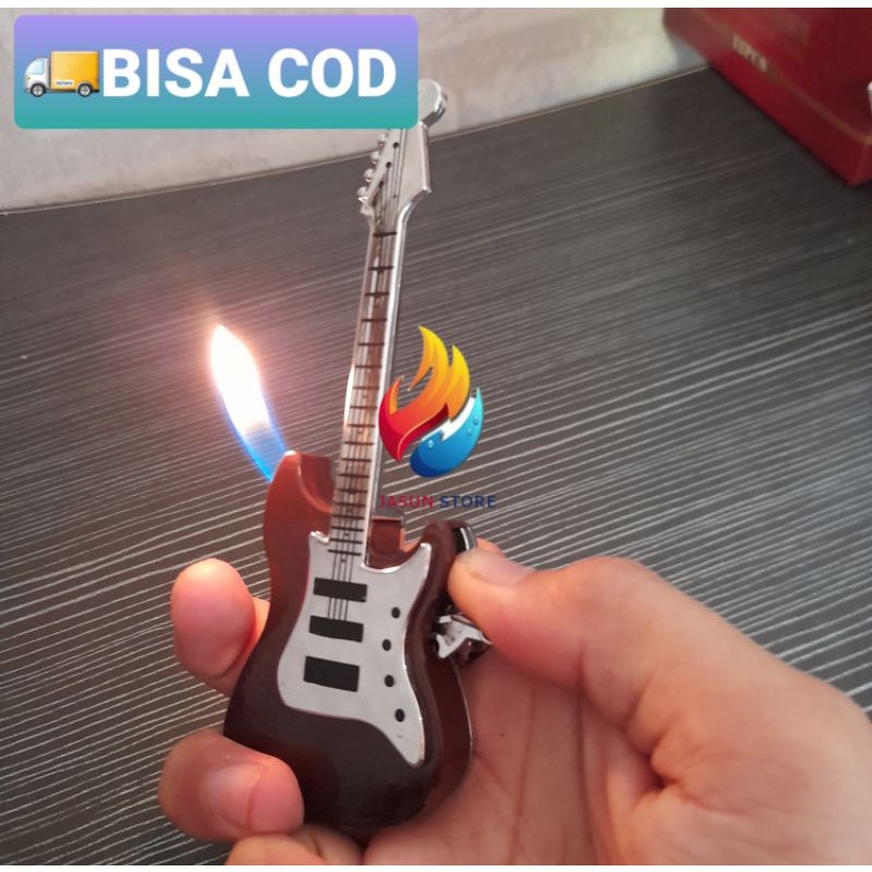 MANCIS Korek Api Gantungan Kunci Gitar Korek Api Miniatur Gitar BISA COD