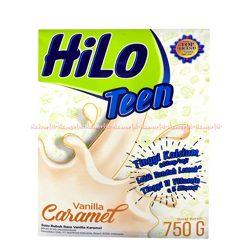 Hilo Teen Vanilla Caramel 750gr Susu Kalsium untuk Remaja Tambah Tinggi